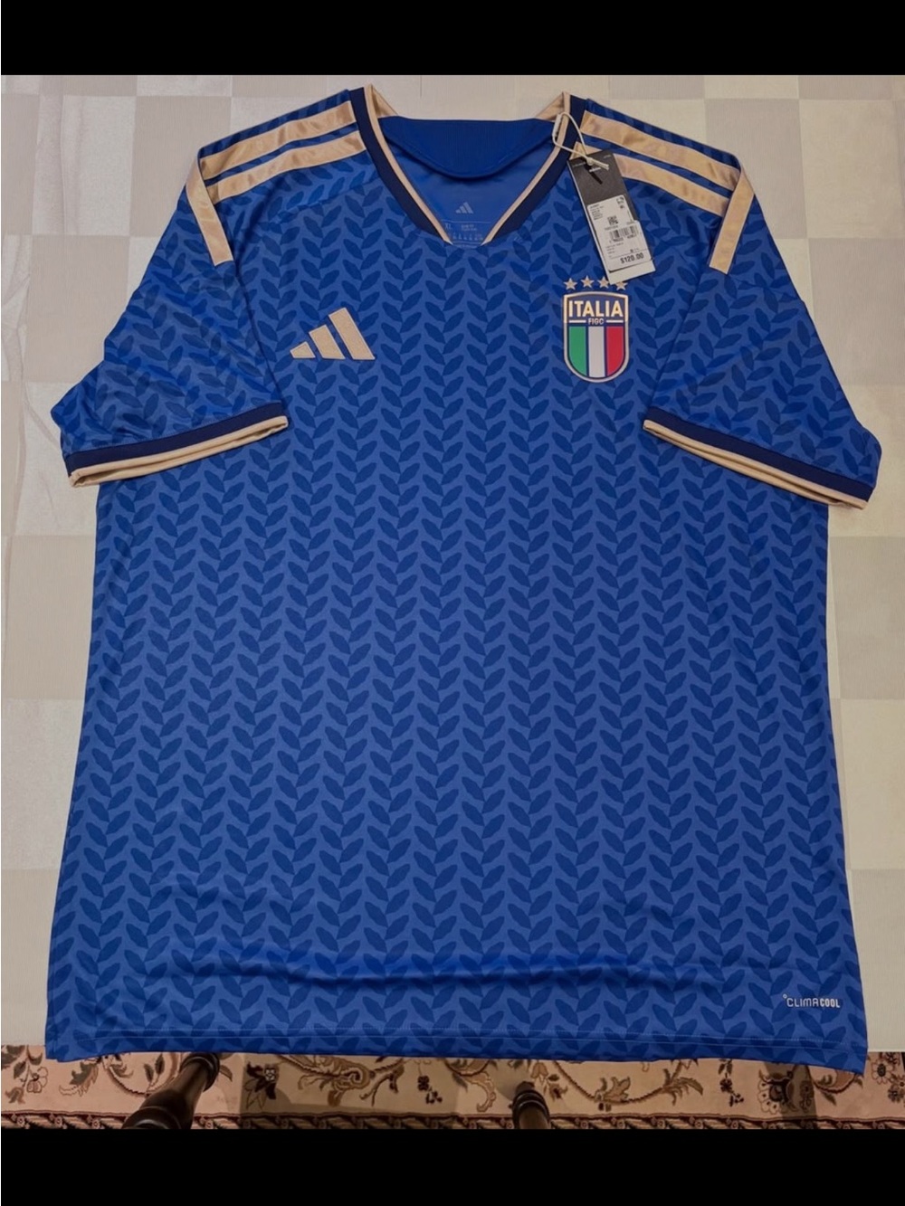 Adidas Italia Men's Blue Home Football Jersey